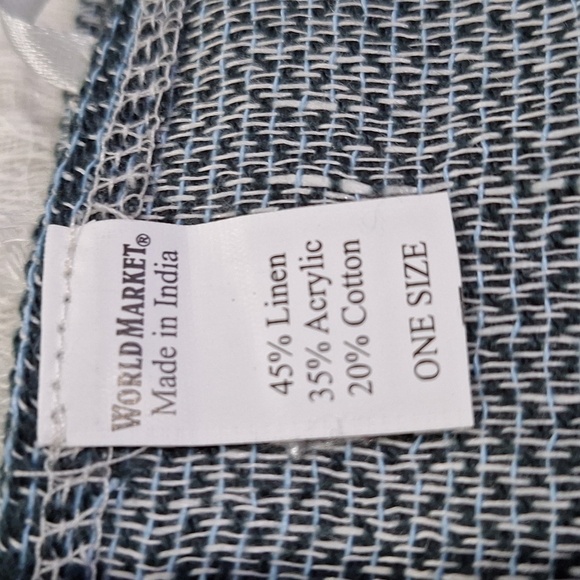 World Market "NEW" Multicolor Linen Blend Coastal Bohemian Poncho One Size - Picture 12 of 13